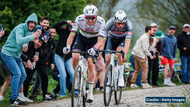 Cyclist celebrating victory